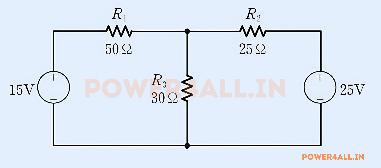 Nodal analysis example circuit